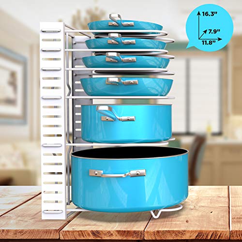 Vdomus Pot Rack Organizer with 3 DIY Methods, Pot Lid Organizer for