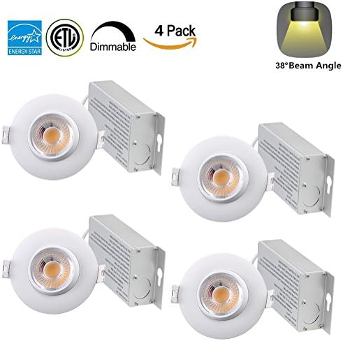 Drart LED Recessed Downlight Dimmable 8W Lighting Fixture Retrofit 3 inches, 60W Equivalent 3000K (Warm White)