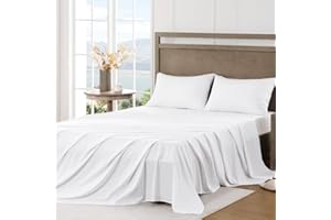 FreshCulture Twin XL Sheets - Ultra Soft Twin Extra Long Sheets - Brushed Microfiber - Deep Pockets - Easy Care - Cooling & Breathable Sheets - College Dorm Size - 3 Piece Set (White)