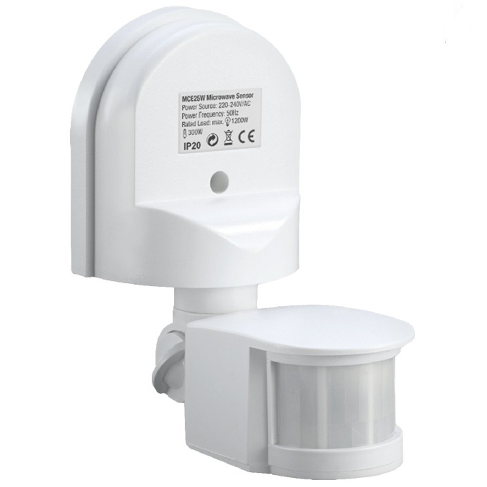 Maclean Wall Mounted Motion Detector Sensor For Build-Up Auto Switch Body Movement lP44 (White)