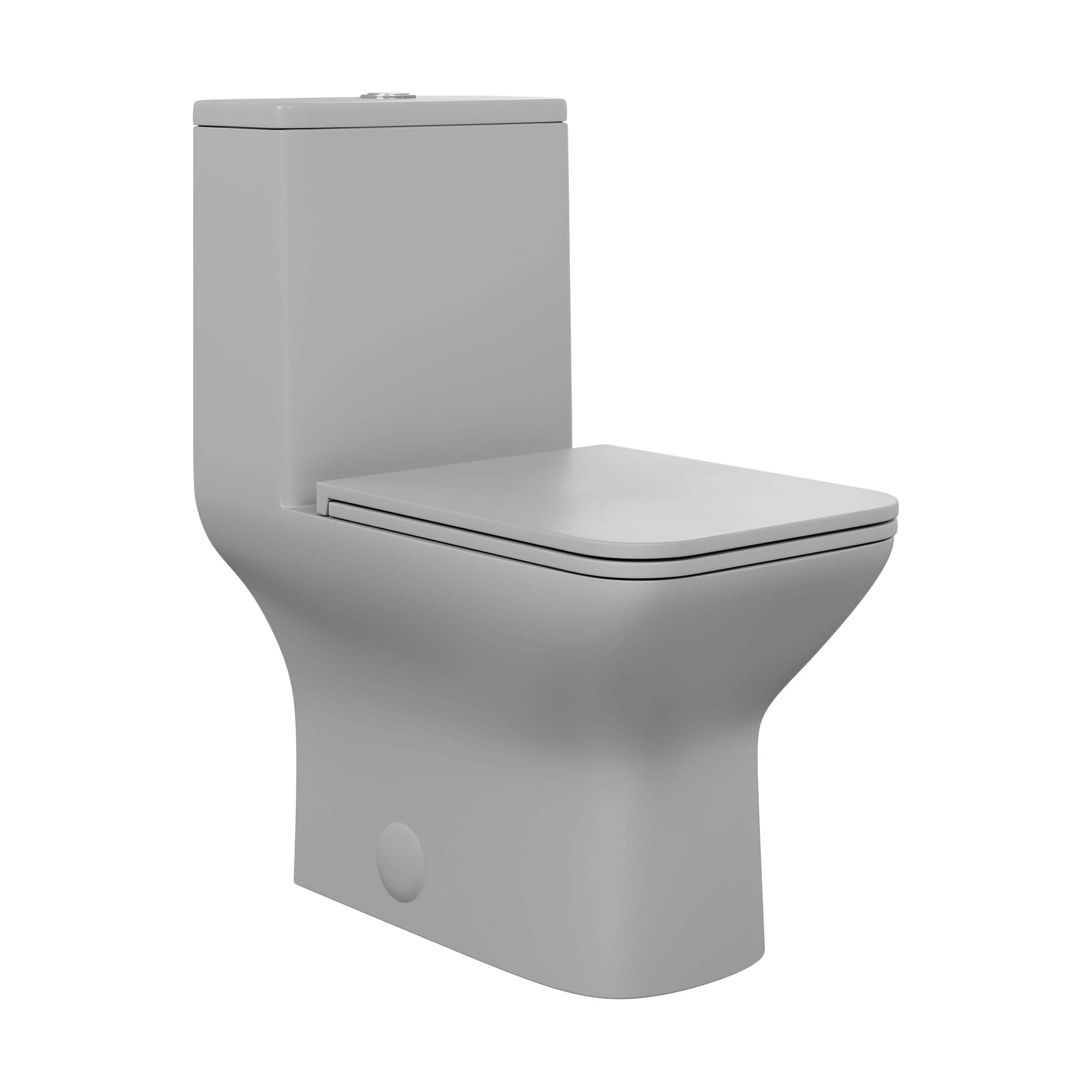 Photo 1 of Swiss Madison SM-1T256 Carre One-Piece Toilet, Square Toilet, Dual-Flush Toilet 1.1/1.6 gpf, Modern Toilet, Toilets for Bathrooms, Matte Grey