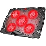 HAVIT 5 Fans Laptop Cooling Pad for 14-17 Inch Laptop, Cooler Pad with LED Light, Dual USB 2.0 Ports, Adjustable Mount Stand (Black)