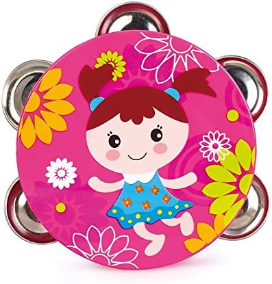 FRIENDLY Tambourine with Head for kids Musical instruments Early Educational toys (RED)