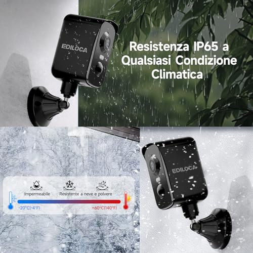 WiFi Camera Indoor/Outdoor, Surveillance Camera 2K 3MP Wireless Rechargeable Battery, 300° Rotation, Human PIR Detection, Color Night Vision, Waterproof IP65-Black