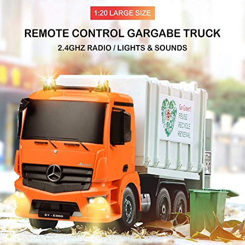 Double e remote control garbage truck 2.4ghz electric recycling