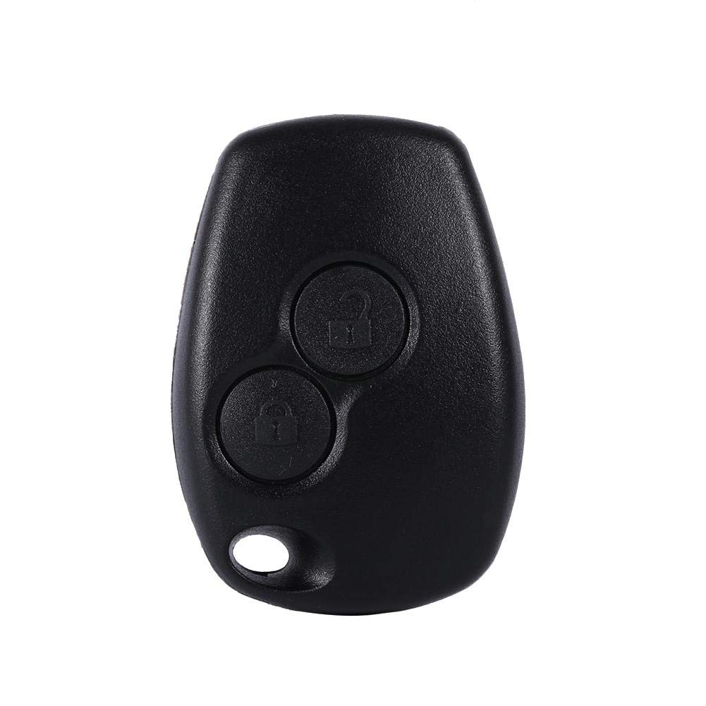 Car Key Fob Shell 2 Button Replacement, Remote Key Case Cover ABS Plastic, Keyless Entry Key Shell Housing with Keychain, Durable Anti Slip Design