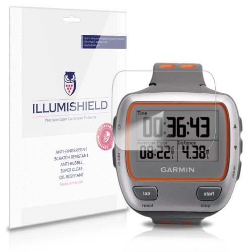 iLLumiShield - Garmin Forerunner 310XT Screen Protector Japanese Ultra Clear HD Film with Anti-Bubble and Anti-Fingerprint - High Quality (Invisible) LCD Shield - Lifetime Replacement Warranty - [3-Pack] OEM / Retail Packaging