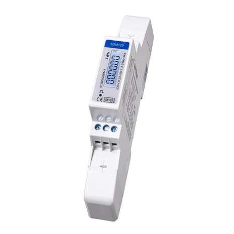 SDM120DB MID - digitaler LCD Wechselstromzähler mit hinterleuchtetem Display für Hutschiene mit S0, geeicht / MID zugelassen
