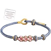 NIQIPOK To My Granddaughter Bracelet A Link That Can Never Be Undone Peach Blossom Bracelet for Women,Adjustable Braided Rope Bracelet Granddaughter Bracelet from Grandma
