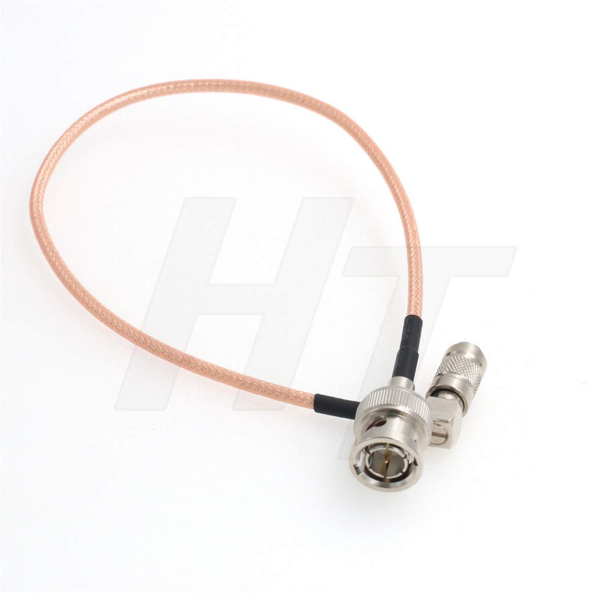 HangTon Mini SDI to SDI Video Signal Coaxial Adapter Cable 75 ohm for Blackmagic Camera Video Assist Monitor (30cm, Right Angle DIN 1.0/2.3 to Male BNC 316D)