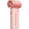 JISULIFE Portable Handheld Fan, 5000mAh Powerful Mini Turbo Fan, 22H Max Cooling Time, 40000 RPM Hight Speed, 5 Speeds Rechargeable, Small Pocket Design, Personal Travel Essentials for Women Men Pink