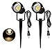 T-SUNRISE LED Landscape Spotlight 5W,1.8M US Plug,Decorative Lamp Lighting Landscape Garden Wall Yard Path Light with Stand Warm White 3000K,Pack of 2