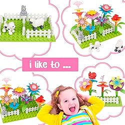 PREBOX Flower Building Toys Set for Toddler Girls