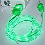 ACE Apple LED Charger Light Up Charging Cable Luminescent Visible Current & Sync Cable for Apple iPhone/ipad/iOS (Green)