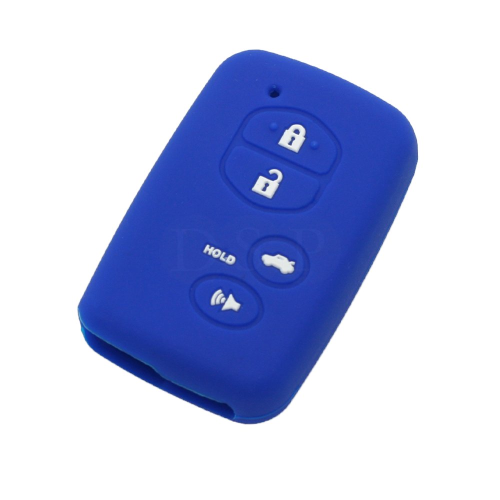 BROVACS Silicone Cover Protector Case Holder Skin Jacket Compatible with TOYOTA Avalon RAV4 Camry Venza Prius 4 Button Smart Remote Key Fob CV2405 Deep Blue