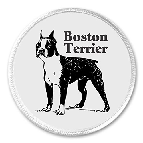 A&T Designs Boston Terrier Black & White Dog 3" Sew On Patch Puppy Love Cute