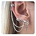 Zealmer Ear Clip Set Vintage Silver Piercing Non Piercing Ear Cuff Earring Set Sun Tree Leaf Love Heart