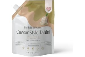 The Tahini Goddess Caesar Style Tahini | Kosher Pure Mill Stone Raw Sesame Seeds Paste | Hummus, Salad Dressings, Dips and Sauce | Gluten Free | Vegan | Sugar Free | Non GMO | 8.8oz (250gm)