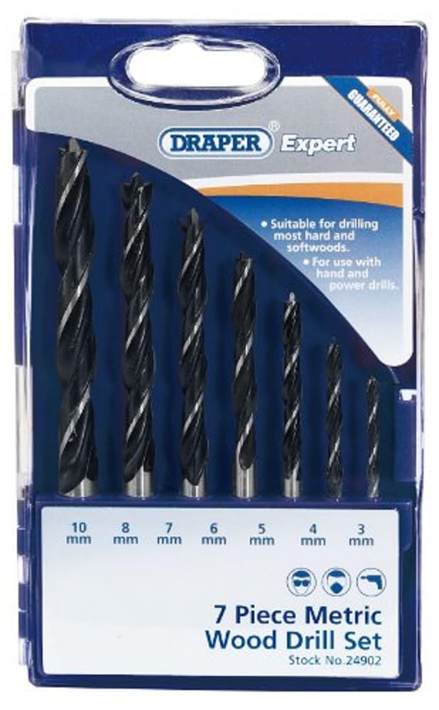 Draper 24902 Expert Metric Wood Drill Bit Set, 3mm-10mm, 7 Pcs
