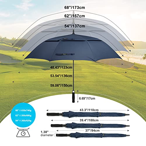 Gonex 68 Inch Extra Large Golf Umbrella, Automatic Open Travel Rain Umbrella with Windproof