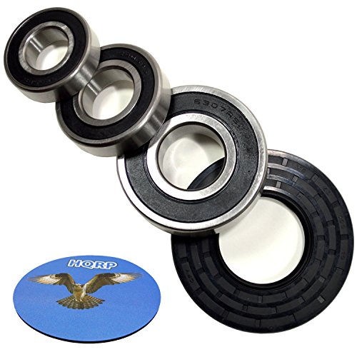 HQRP Bearing and Seal Kit for Whirlpool WFW9400SW01 WFW9400SW02 WFW9400SW03 WFW9400SW04 WFW9400SZ00 WFW9400SZ01 Front Load Washer Tub + HQRP Coaster
