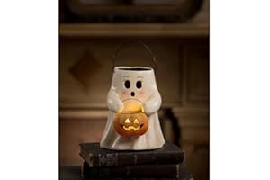 Bethany Lowe Designs - Sweet Boo with Pumpkin Bucket Paper Mache - TJ2310