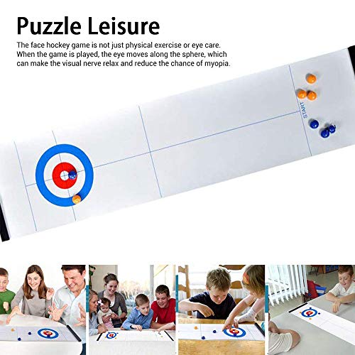 OZMI Tabletop Curling Game, Family Games for Kids and Adults, Mini Desktop Game with 8 Shuffleboard Pucks for Family, Outdoor, School, Office, Travel, Table and Curling Set