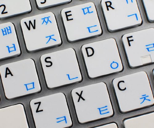 KOREAN - ENGLISH NON-TRANSPARENT KEYBOARD LABELS LAYOUT BLACK OR WHITE BACKGROUND (15x15) FOR DESKTOP, LAPTOP AND NOTEBOOK (White Background)