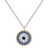 Fenthring Evil Eye Necklace for Women Sterling Silver Greek Turkish Blue Evil Eye Pendant Necklace Jewelry Lucky Christmas Gifts