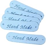 Borsgye 50PCS PU Leather Tags Handmade Embossed Labels for Crafts view 3