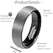 Sale! MNH Mens 6mm Comfort Fit Tungsten Carbide Wedding Band Black Brushed Matte Finish Rings Size 5-14