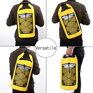 Schnorchelmasken 51UlzYefXmL. SS300 HALTBAR & WASSERDICHT- Hergestellt aus robustem, flexiblem und vollständig wasserdichtem 600D-PVC, Egal unter welchen Bedingungen! Ihre Ausrüstung bleibt sicher und vor Umwelteinflüssen geschützt, egal ob Sie am Strand sind oder bei strömendem Regen wandern.
EINZIGARTIGES INNOVATIVES DESIGN– Verfügt über einen verstellbaren, gepolsterten Gurt zum bequemen Tragen, eine Außentasche für Netztaschen, die Platz für nicht trockene Aufbewahrung bietet, ein elastisches Seil zum Halten von Kleidung oder Zubehör. Diese einzigartigen und hilfreichen Konstruktionsmerkmale lassen Ihren Aleenun-Trockensack eine Stufe über dem traditionellen Trockensack liegen.
IPX8 HANDY-HÜLLE: Jeder Sack kommt inkl. wasserdichter Phone-Tasche für alle Smart-Phones bis 6” Monitor-Grösse. Ideal zum Schutz gegen Wasser, Sand, Staub, Schnee und hohe Luftfeuchtigkeit, zum Kajakfahren, Kanufahren, Rafting, Skifahren, Segeln, Angeln, Camping, Snowboarden, Strand.