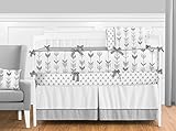 Sweet Jojo Designs 9-Piece Grey and White Woodland Arrow Boy, Girl, Unisex Baby Crib Bedding Set with Bumper s