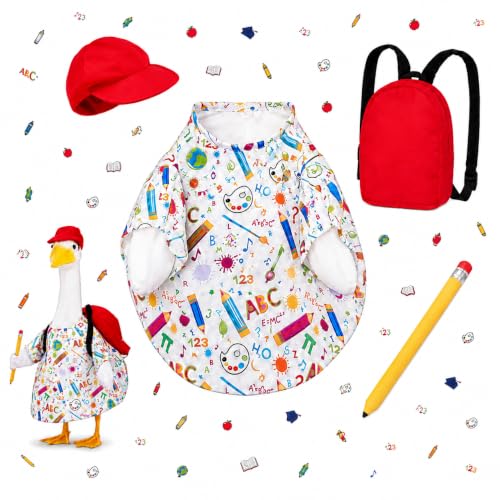 Back to School Porch Goose Outfit for 23" Goose Statue, School Yard Decor at Amazon