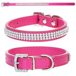 Celldeal Collier En Cuir Pu Strass Brillant Pour Chien Chat