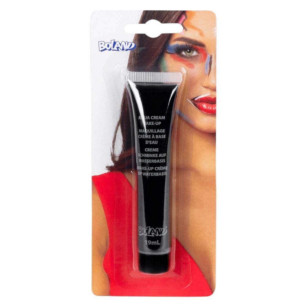 Boland Aqua Cream 44986 Make-Up Black 19 ml Tube Water-Based Make-Up Theme Party Carnival Halloween