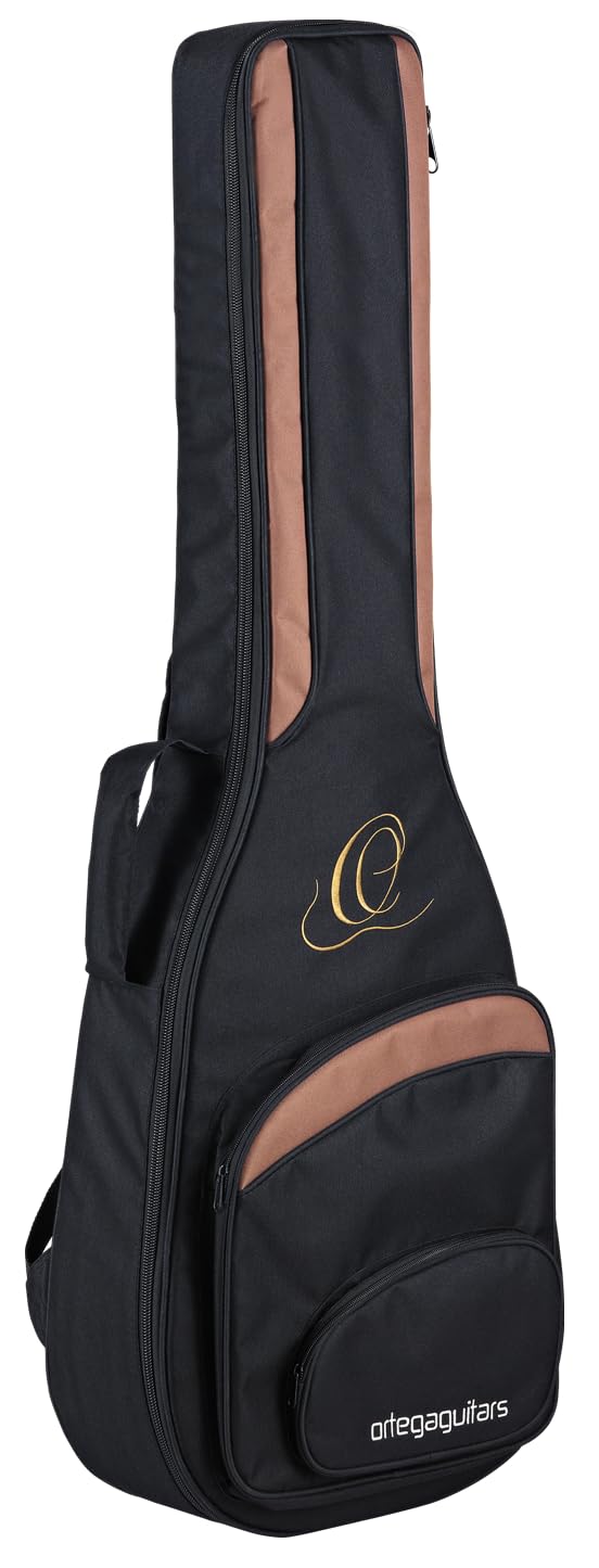 Ortega Guitars Pro Series Bag - 4/4 Classical Guitar Bag - Height 105.4 cm - Width 40 cm - Wide Neck Brace - Shoulder Straps - Nylon, Black (ONB44L)