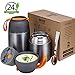 2 Pack Vacuum Insulated Food Jar Hot Food Containers for Lunch School Soup Thermos For Kids,Travel Food Flask Hot Cold (24oz,17oz) (Grey)
