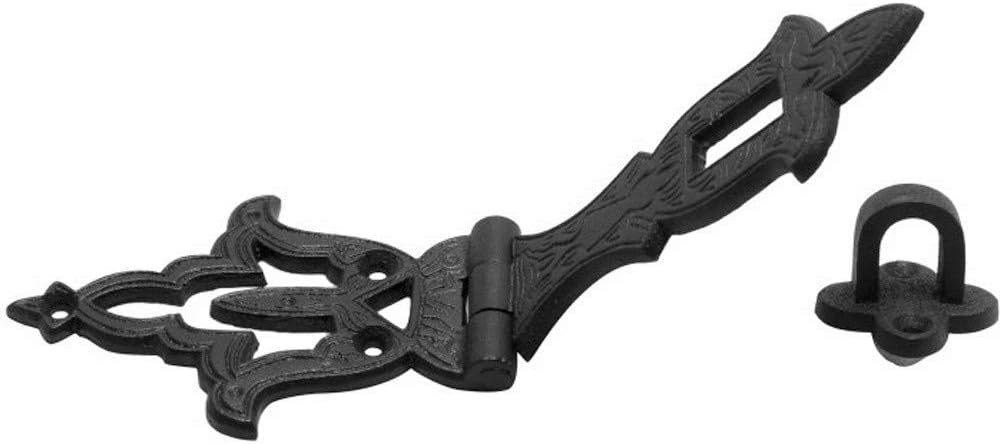 Safety Hasp Lock Black Iron 2 3/4 Inch X 8 1/4 Inch | Renovator's Supply - Cabinet Accessories - 