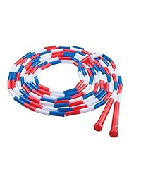 Champion Sports segmentada de plástico cuerda de saltar, 16 ft, Rojo Azul Blanco, Rojo