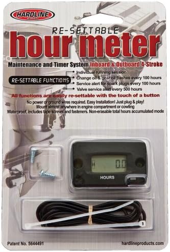 Hardline Products HR-8068 Re-Settable Hour Meter for Large Engine