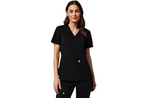 Fabletics Women's Method 2-Pocket Scrub Top - MotionTech, 4-Way Stretch, Wrinkle-Resist, Anti-Shrink