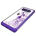 Galaxy Note 8 Case, MicroP Hybrid Dual Layer Silicone Plastic Armor Defender Phone Case Cover for Samsung Galaxy Note8 (Armor Purple Flower)