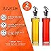 Juvale Oil and Vinegar Dispensers 2-Piece Set Glass Cruet Bottles with Lever Release Pourers for Salad Dressing, and Olive Oil, 12 Oz / 355mL