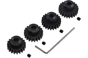 GTHELE 4pcs Mod 1 Pinion Gear 5mm Set Hardened 19T 20T 21T 22T M1 Pitch Gears RC Upgrade Part with Screwdriver
