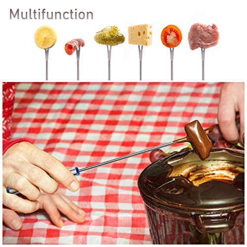 GWHOLE Set of 6 Stainless Steel Fondue Forks for Chocolate Fountain Cheese Fondue Roast Marshmallows