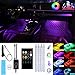 Car LED Strip Light Interior,TOSPRA 4PCS 48 LED Multicolor Music Car Atmosphere Light,Sticky Foam Adhesive,Sensitively Wireless Remote Control with Sound Active Function (Remote Control-8 Colors)