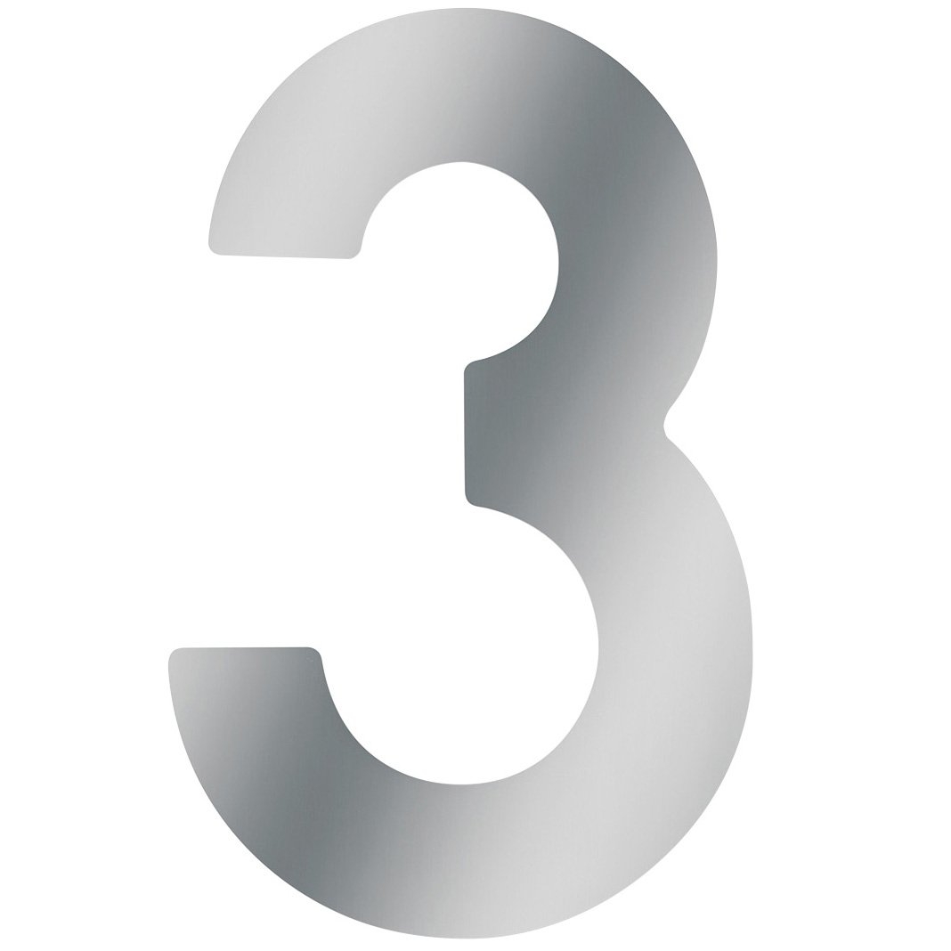 Meister Stainless Steel House Number, 3D Design, Easy Readability, Individual Combination Options - Labelling - Marking - Front Door - House Wall - Garden Gate, 424027