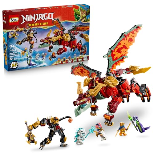 LEGO NINJAGO Wyldfyres Drachenmech - 2-in-1 Ninja-Actionfigur mit Mech von Kaiserin Beatrix und 6 Minifiguren - Geschenkidee zum Geburtstag fuer Jungen ab 9 Jahren und Fans - 71868