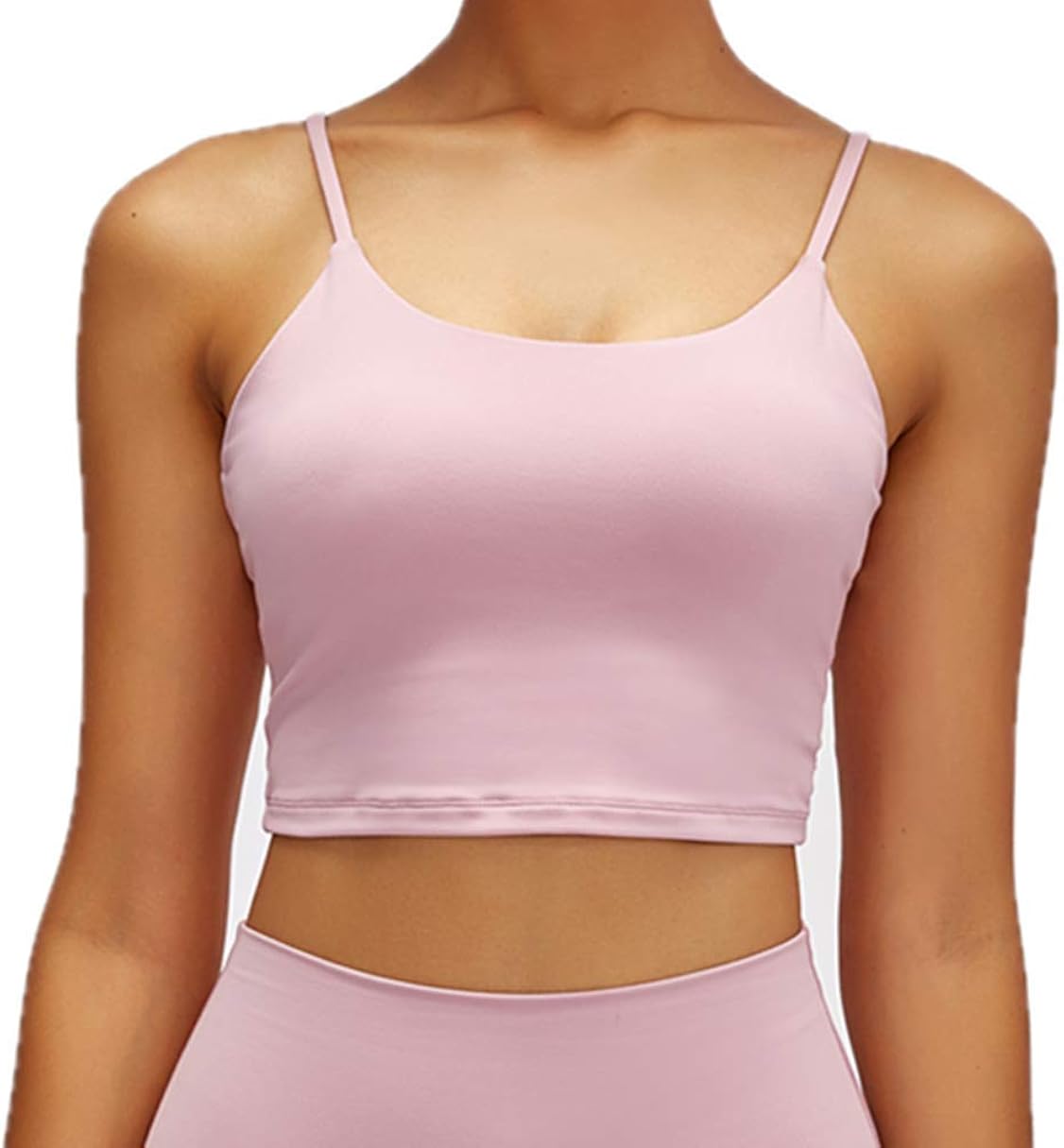 Sports Bras for Women, Crop Tank Tops Built in Padded Bra Spaghetti